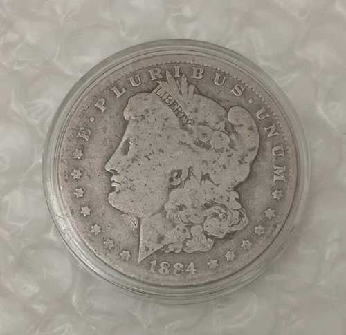 アメリカ 1ドル、モルガン銀貨。1884年。VG