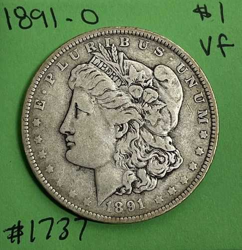 1891 O モルガン・ダラー VF 非常に良好な90%銀貨 1ドル より良い日付