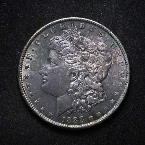 1888年 モルガン銀貨 BU アメージングカラー (cn16073)