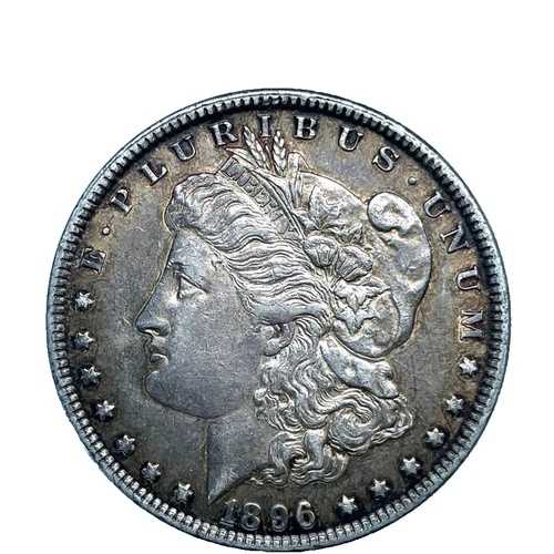 1896年 モルガン・ダラー AU-約未使用 トーン 90% シルバー 1ドル USコイン # 2303
