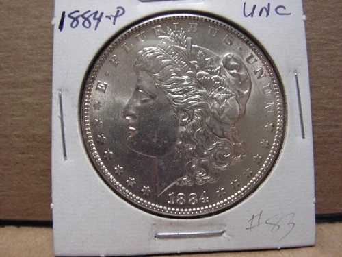 1884 - P モーガン シルバー ダラー、UNC。