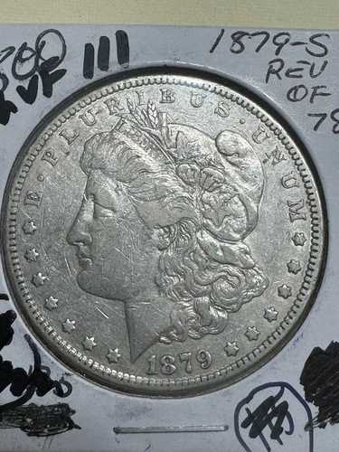 1879-S リバース78 モルガン銀貨、タフな種類、送料無料