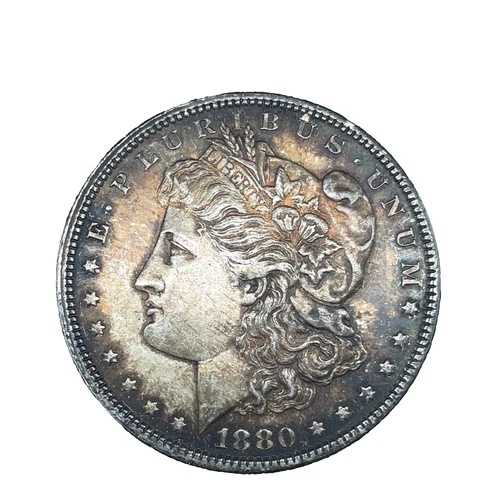 1880年 P モルガン ダラー VAM-50A クラッシュ OBV/RVR トーン 90% シルバー 1ドル 米国コイン #2044