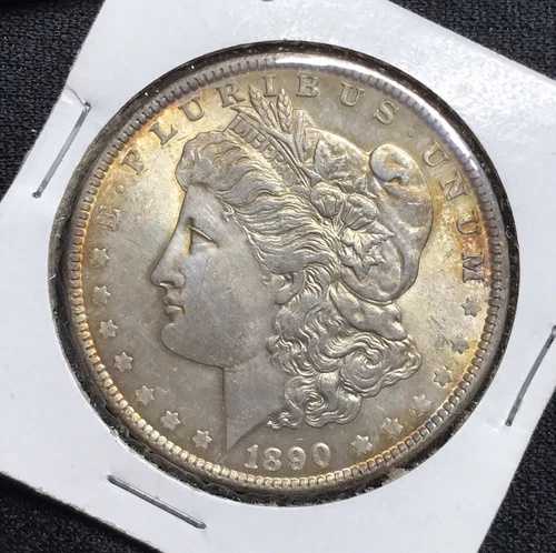 1890年 P モーガン シルバー ダラー MS BU UNC 光沢 ベターデイト トーン コイン