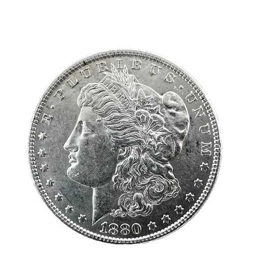 1880 o モーガンダラー ミディアム O AU / UNC 90% シルバー $1 米国コイン #2330 40,040円
