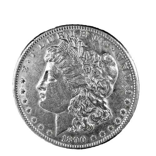 1890年 モルガン・ダラー AU- 未流通 90%銀 1ドル USコイン # 2172