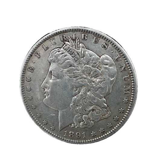 1891年 モルガン・ダラー VF- 非常に良好な90%銀貨 1ドル米国コイン # 2297