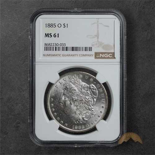 1885-O モルガン銀貨 1ドル - NGC MS61 - ニューオーリンズ