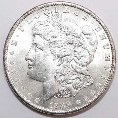 1889-P $1 モーガン シルバー ダラー UNC/BU 90% 米国正規品コイン - 送料無料!