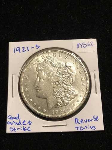 1921-S 1ドル モルガン銀貨、裏面トーニング、良好な打刻、良好なグレード ?