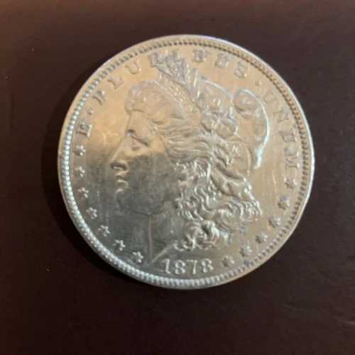 1878年 7TF 1879年モルガン銀貨の裏面 - タフ・ヴァリエーション。非常に美しいコインです。