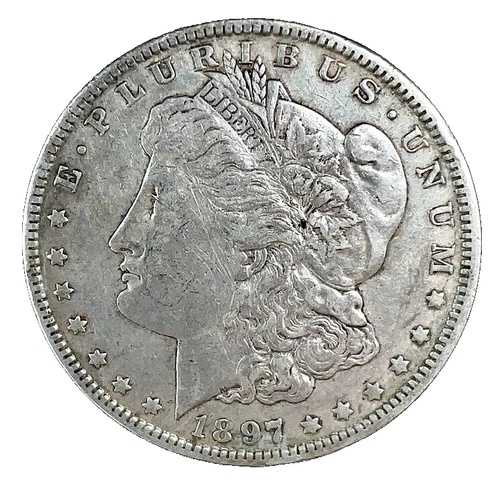 1897-O モルガン・ダラー VF - 非常に良好な90%銀貨 1ドル米国コイン #1678