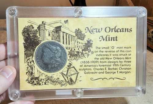1887-O モルガン銀貨 ニューオーリンズ造幣局説明カプセルホルダー入り