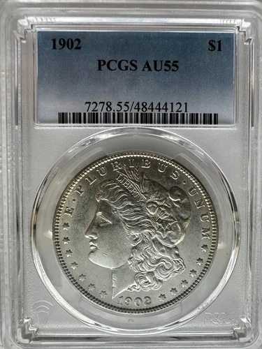 1902年 (P) モルガン銀貨 $1 PCGS AU-55 フィラデルフィア すべての写真とビデオを見る