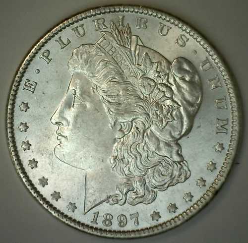 1897年 モルガン BU シルバードル 未流通 フィラデルフィア造幣局 1ドル USタイプコイン