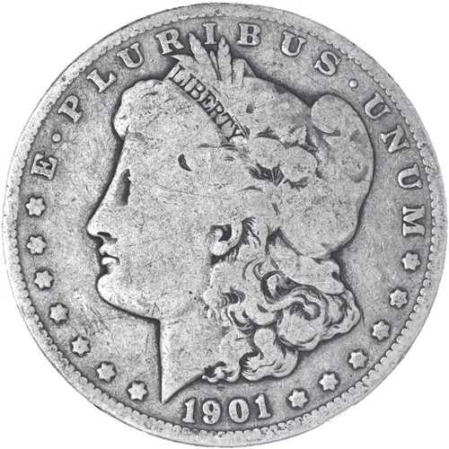 1901 O モルガン銀貨 非常に良好なVG 写真参照 L060