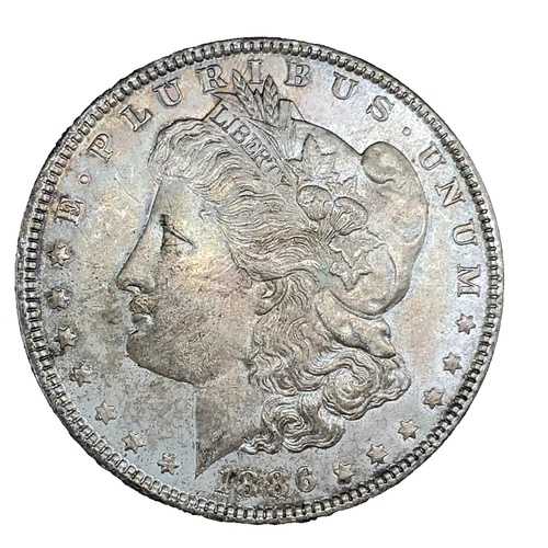 1886年 P - モルガン・ダラー UNC。トーン加工、90%銀、1ドル米国コイン コレクターズアイテム #487