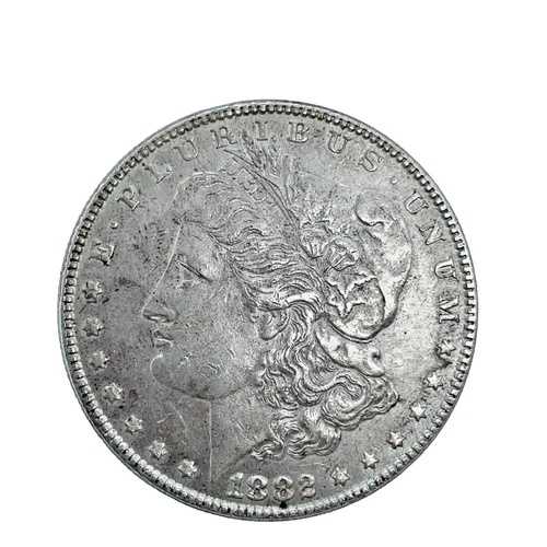 1882年 P モルガン ダラー AU - ほぼ未使用 90% 銀 1 ドル US コイン # 1746