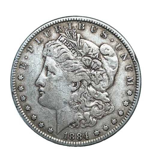 1884年 モルガン銀貨 VAM 3 ラージドット トップ100 1ドル 米国コイン #2283