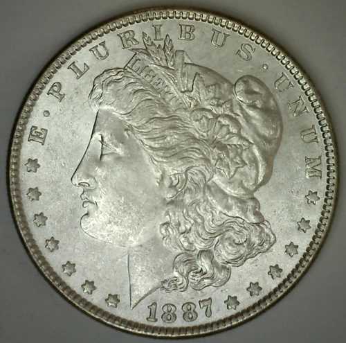 1887年 モルガン シルバードル 1ドル 米国コイン ブリリアント 未流通