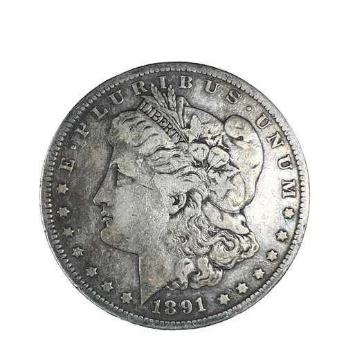 1891年 S モルガン ダラー VF- 非常に良好な 90% 銀 1 ドル 米国コイン # 2429
