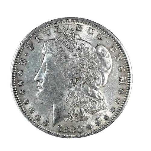 1880年 モルガン・ダラー AU-約未使用 90%銀貨 1ドル USコイン コレクターズアイテム #1640