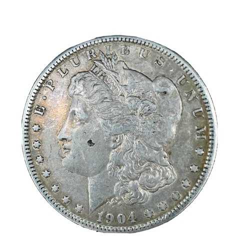 1904年 モルガン・ダラー 90%銀貨 1ドル 米国貨幣 コレクターズアイテム #1186