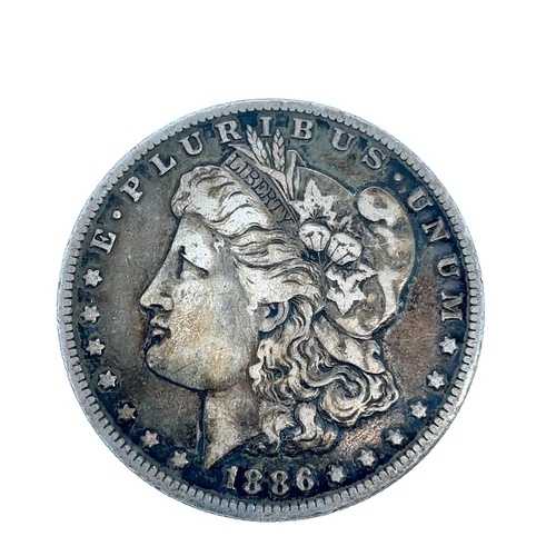 1886-O モルガン・ダラー VF-Very Fine 90% Silver 1ドル US コイン # 2159