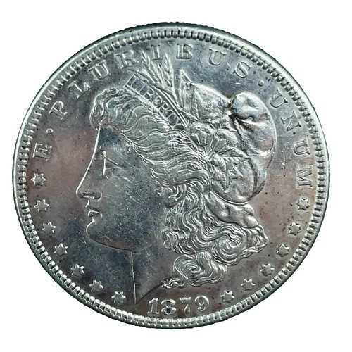 1879年 P モルガン ダラー AU/UNC 90% シルバー $1 米国コイン コレクターズアイテム # 1259
