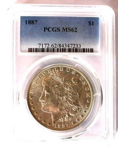 1887P PCGS MS62 V3A ND Dbld 1-7、Clshd Obv n & t Rev M スーパー CD: Elite Clshd