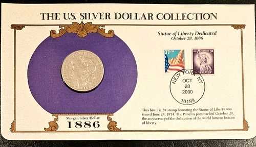 1886年モルガン銀貨米国郵便記念切手セット 希少な3/33セント切手
