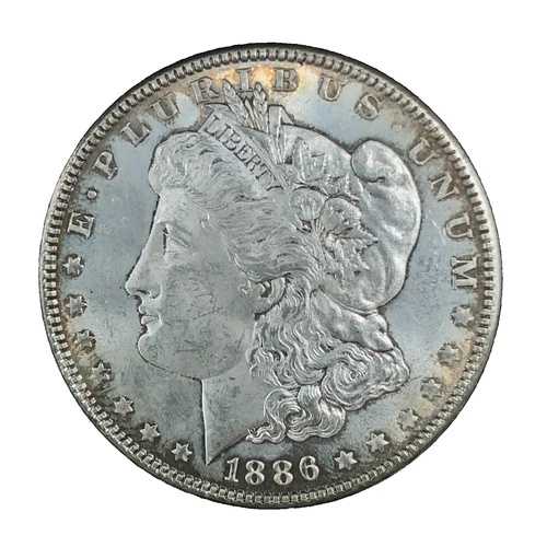 1886年 モルガン・ダラー UNC。90%銀 1ドル 米国コレクター向けトーニングコイン #1260