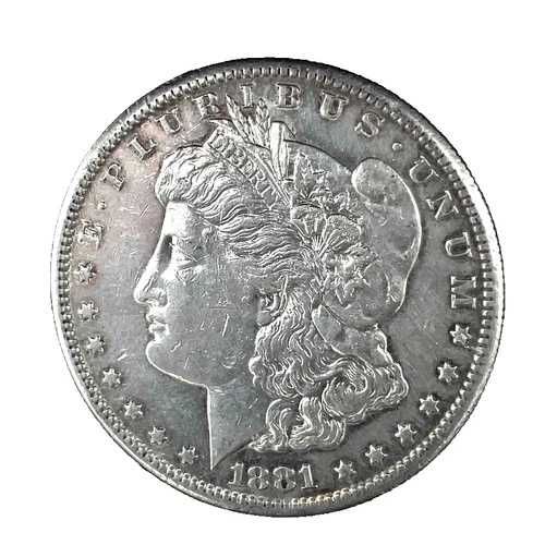 1881-S モルガン・ダラー AU/UNC。90%銀貨 1ドル米国コイン # 1363