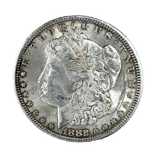 1882年 モルガン・ダラー 未流通 トーン 90% 銀貨 1ドル 米国コイン #323 40,040円