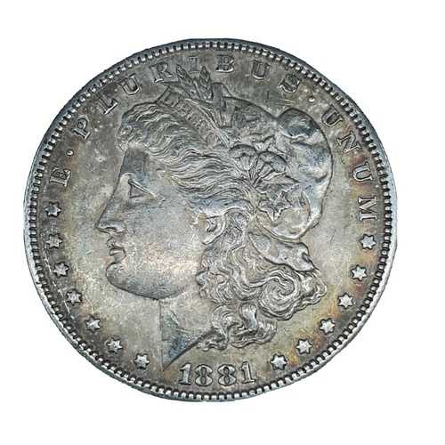 1881年 モルガン・ダラー XF。トーン加工 90% シルバー 1ドル 米国コイン コレクターズアイテム #1177