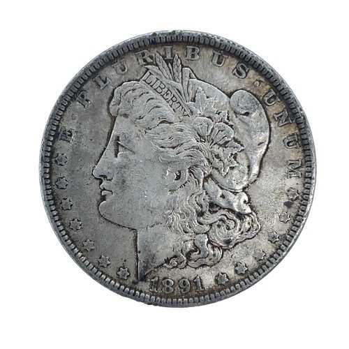 1891年 モルガン・ダラー XF-極上銀90% 1ドル米国コイン #1810