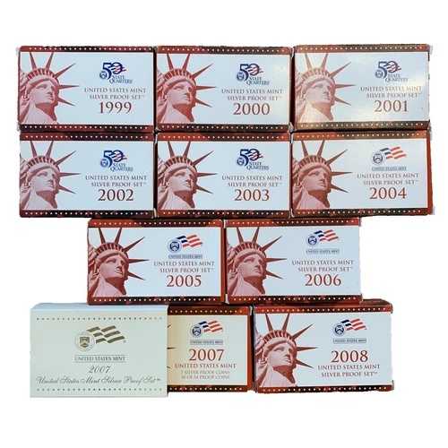 1999～2008年 シルバープルーフ + シルバークォーターセット + 2007～2008年 1ドルコイン ? コンプリート