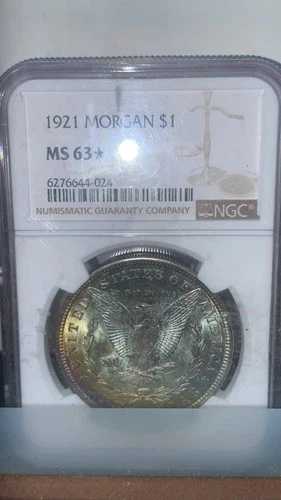 1921年スター MS63 モルガン シルバー ダラー EX レア レインボー トーニング 63 PQ ?? コイン 極上｜WORLD RESOURCE【QUEEN店】