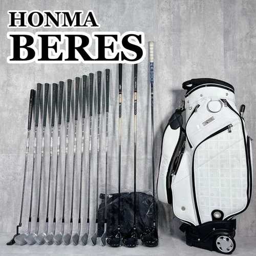 本間ゴルフ BERES メンズ ゴルフクラブセット キャディバッグ付き 15本組 若干使用感あり
