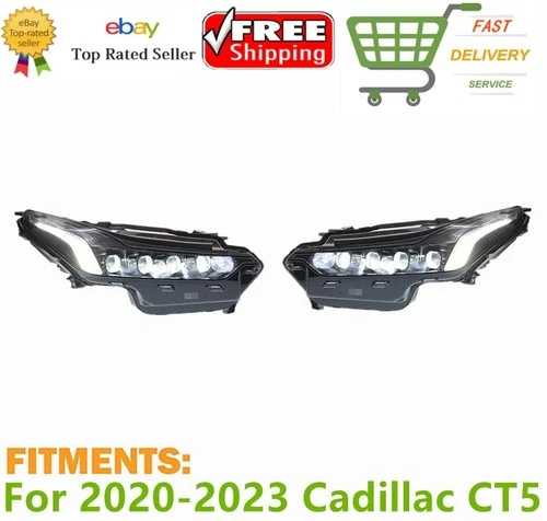 ?2020～2023年式キャデラックCT5用LED DRLヘッドライトターンフロントランプアセンブリセット（ペア）