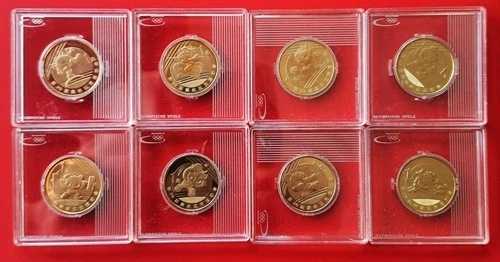 2008年 中国 8x1 元 北京オリンピック 真鍮コイン 完全セット
