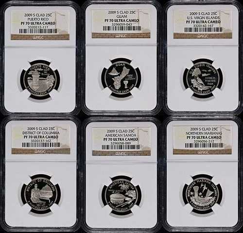 2009-S DC & Territories クラッド プルーフ クォーター 6 枚セット NGC PF70 ウルトラ カメオ - ST...
