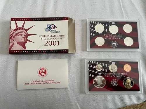 2001年米国造幣局発行のシルバープルーフセット（鑑定書付き）