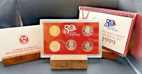 1999-S 米国造幣局 シルバープルーフセット - キー日付 1 年目 - OGP COA - 90% シルバー -