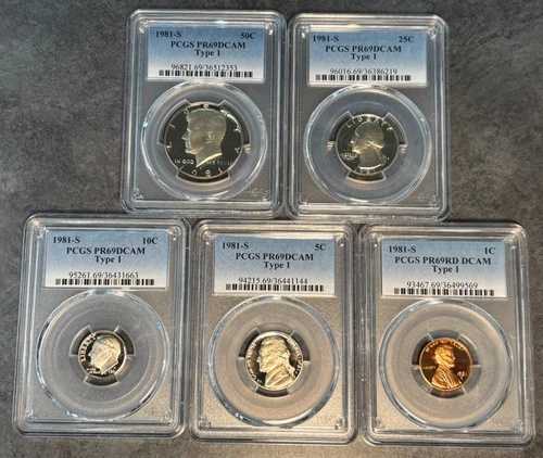 1981年 S 米国造幣局 コインプルーフ5枚セット PCGS PR 69 DCAM