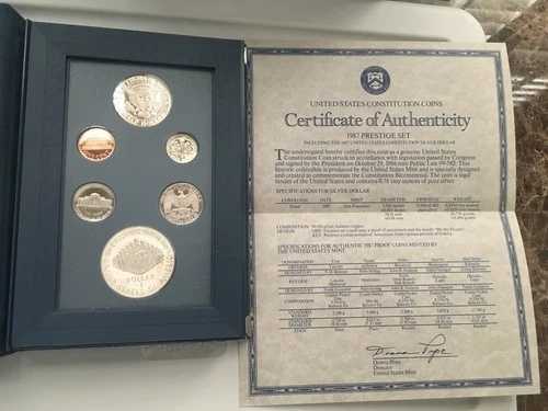 1987年米国憲法銀貨プレステージプルーフセット - 少量発行