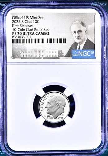 2025 S プルーフ 10C クラッド ルーズベルト ダイム 10枚セット NGC PF70 ウルトラカメオ FR