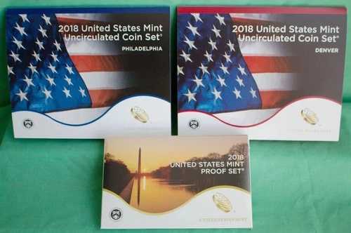 2018年 PDS プルーフおよび未流通 2年間米国造幣局コインセット 30枚セット