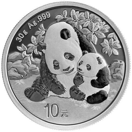 中国 2024 10円 30グラム シルバーパンダ .999 BU