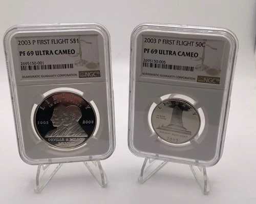 SETコイン 2003-P 初飛行記念 $1 & 50C NGC PF69 UCAM (#13)